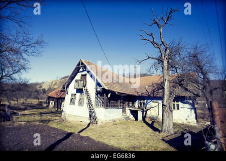 Old wooden house in village Stock Photo
