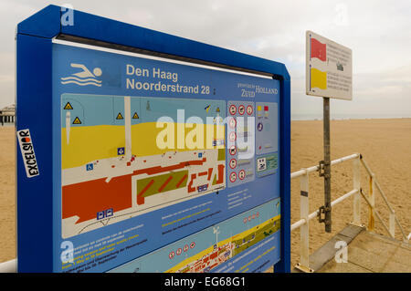 Sign at Scheveningen strand Stock Photo