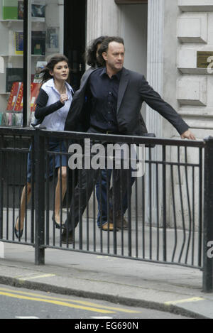 film set The Da Vinci Code,Tom Hanks, Audrey Tautou,Fleet st London,18/09/2005 (credit image©Jack Ludlam) Stock Photo