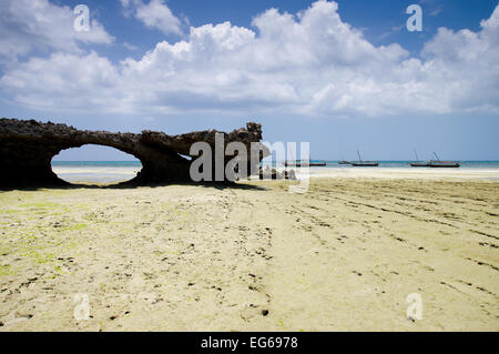 Rock formations on Kwale Island, Zanzibar Stock Photo