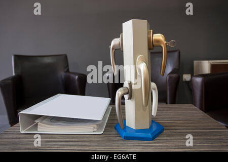 window and door handle on the table Stock Photo