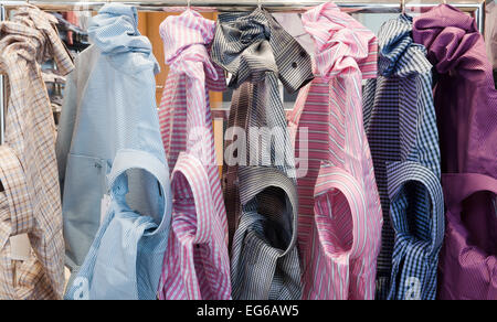 shirt on the hanger in different colors Stock Photo