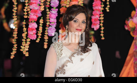 London, UK. 17th Feb, 2015. Lillete Dubey attends The Royal Film Performance and World Premiere of 'The Second Best Exotic Marigold Hotel'at Odeon Leciester Square. Credit:  Ferdaus Shamim/ZUMA Wire/Alamy Live News Stock Photo