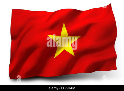 Waving flag of Vietnam isolated on white background Stock Photo