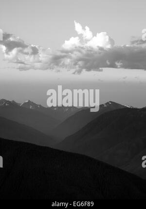 Dramatic Sky Cloudscape Over Hurricane Ridge Olympic Mountains Stock Photo