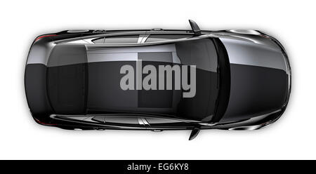 Isolated black car on white background Stock Photo