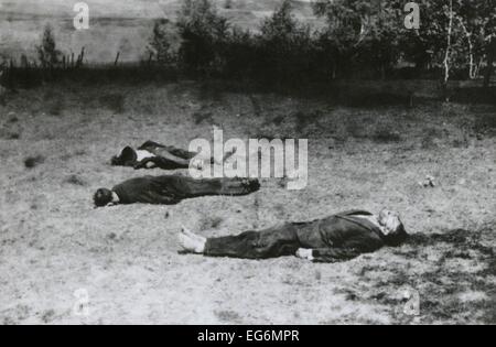 Soviet partisans shot dead by German soldiers during German invasion of Russia in Summer 1941. World War 2. World War 2. Stock Photo