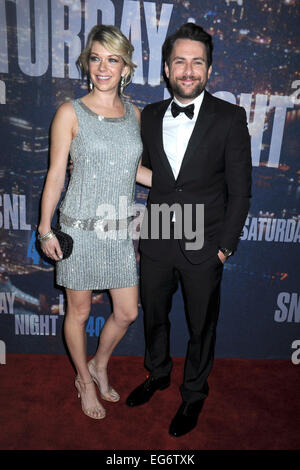 Mary Elizabeth Ellis and Charlie Day attending the SNL 40th Anniversary Celebration at Rockefeller Plaza on February 15, 2015 in New York City/picture alliance Stock Photo