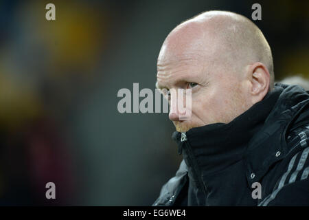 Lviv, Ukraine. 17th Feb, 2015. Munich's sporting director Matthias Sammer before the UEFA Champions League Round of 16 first leg soccer match between Shakhtar Donetsk and FC Bayern Munich at the Arena in Lviv, Ukraine, 17 February 2015. Photo: Andreas Gebert/dpa/Alamy Live News Stock Photo