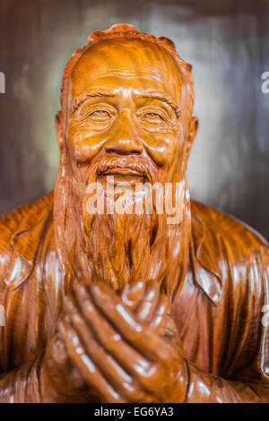 statue of Wen Miao confucian confucius temple in Shanghai China popular republic Stock Photo