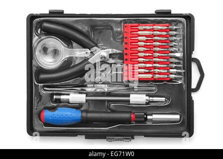 screwdriver tool set on white Stock Photo