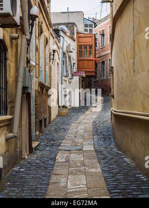 Alley at Inner City of Baku, Azerbaijan Stock Photo