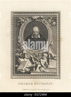 Portrait of George Buchanan, Scottish historian and humanist scholar, 1505-1582. Stock Photo