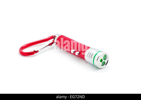 flashlight and laser pointer on white Stock Photo