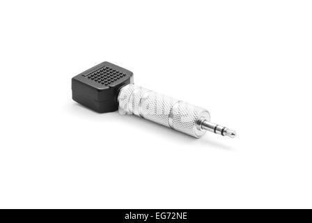 audio jack adapter single to double Stock Photo