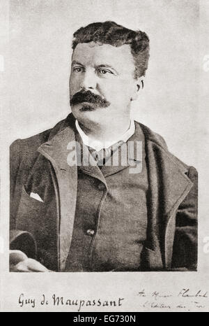 Henri René Albert Guy de Maupassant,  1850 –1893.  French writer. Stock Photo