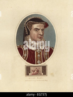 Portrait of Queen Mary I (1516-1558) of England. Stock Photo