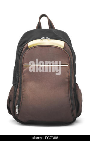 backpack standing on white background Stock Photo