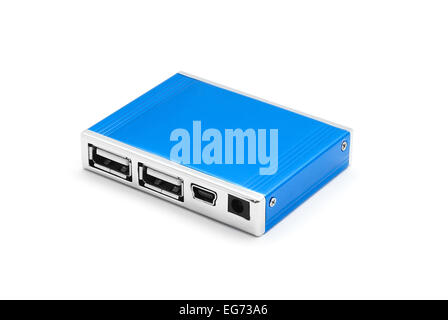 usb memory card reader on white Stock Photo