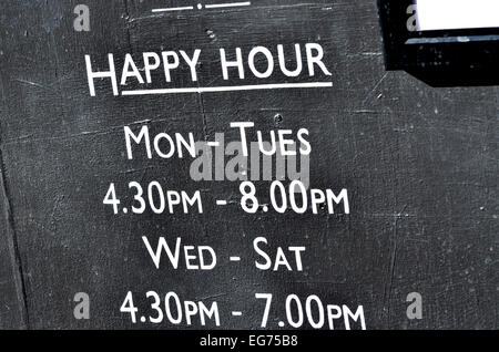 London, England, UK. Happy Hour times outside a pub Stock Photo
