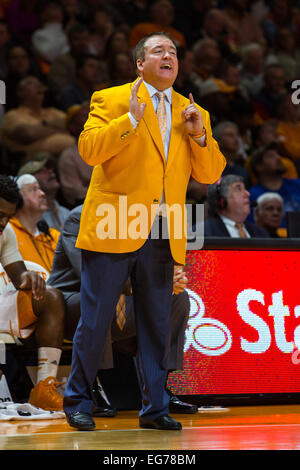 February 17, 2015: head coach Donnie Tyndall of the Tennessee Volunteers during the NCAA basketball game between the University of Tennessee Volunteers and the University of Kentucky Wildcats at Thompson Boling Arena in Knoxville TN Stock Photo