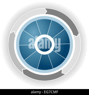 An image of a blue corporate business wheel. Stock Photo