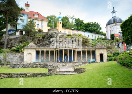 Portmeirion village Italian styled design in North Wales. Stock Photo