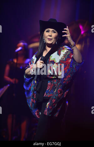 Mexican singer Ana Gabriel performs at the James L. Knight Center in Miami Featuring: Ana Gabriel Where: Miami, Florida, United States When: 15 Aug 2014 Stock Photo