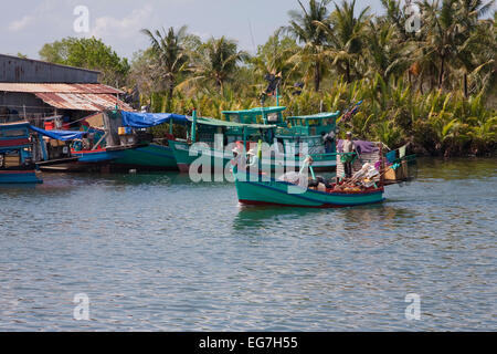 Port of An Toi on the island of Phu Quoc, Vietnam, Asia Stock Photo