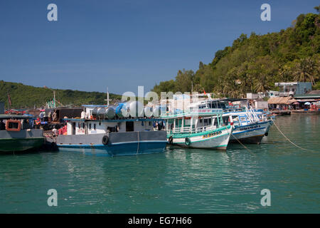 Port of An Toi on the island of Phu Quoc, Vietnam, Asia Stock Photo