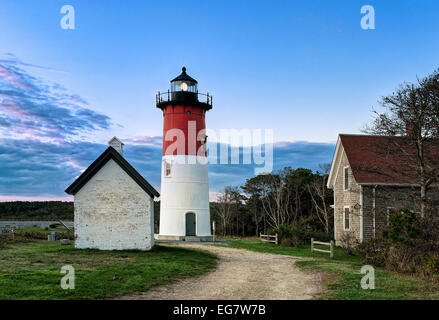 Nauset Light, Cape Cod National Seashore, Eastham, Cape Cod, Massachusetts, USA Stock Photo