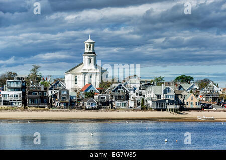 Provincetown, Massachusetts, Cape Cod city view and beach and ocean