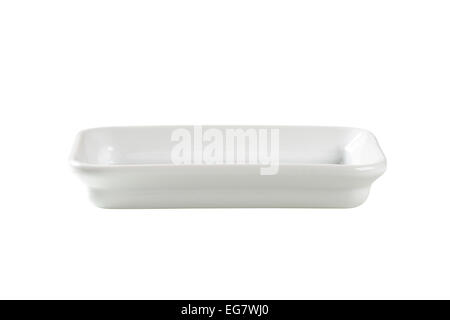 Rectangle ceramic baking dish isolated on white Stock Photo