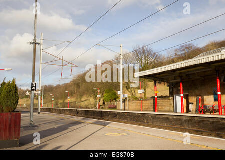 Oxenholme the Lake District railway station platforms Stock Photo