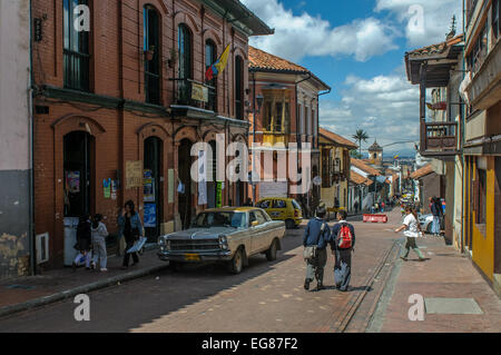 BOGOTA, COLOMBIA - November, 20: Street of Candelaria district of Bogota on November, 20, 2009 in Bogota, Colombia Stock Photo