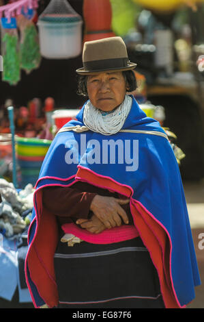 SILVIA, POPAYAN, COLOMBIA - November, 24: Guambiano indigenous people on the market day in Silvia village on November, 24, 2009 Stock Photo