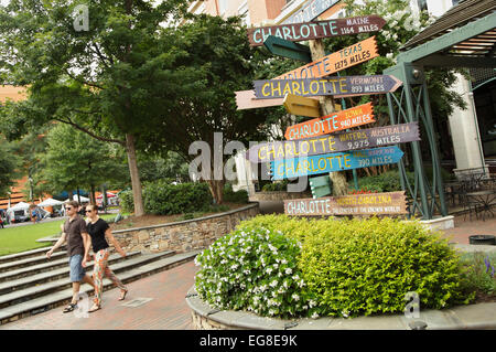 The Green, an urban pocket park in uptown Charlotte, North Carolina, USA Stock Photo