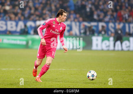 Gareth Bale (Real Madrid) during the Champions League match between FC Schalke 04 and Real Madrid, Veltins Arena in Gelsenkirchen on February 18., 2015. Stock Photo