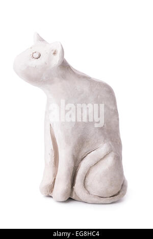 cat toy clay Isolated on white background Stock Photo
