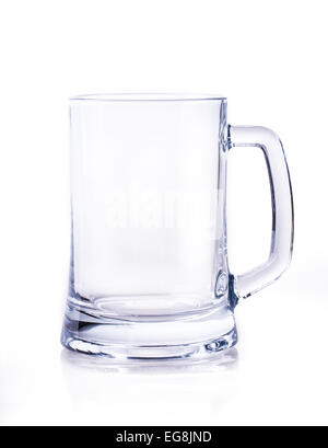 empty glass of beer Isolated on white background Stock Photo