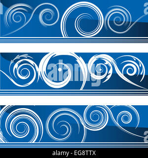 An image of a set of flourish swirl banners. Stock Photo