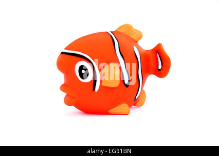 Orange rubber fish isolated on white background Stock Photo