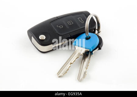 Car Key fob with House Keys Stock Photo