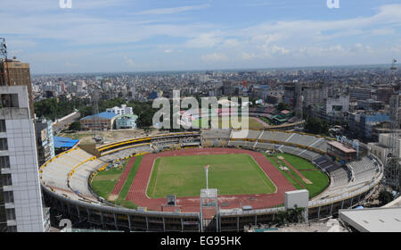 July 2010. Dhaka skyline, Bangabandhu National Stadium in Dhaka . Stock Photo