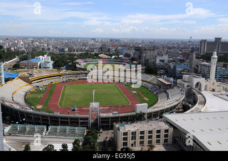 July 2010. Dhaka skyline, Bangabandhu National Stadium in Dhaka . Stock Photo