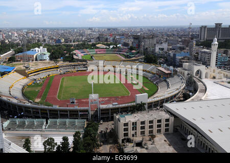 July 2010. Dhaka skyline, Bangabandhu National Stadium in Dhaka . Stock Photo