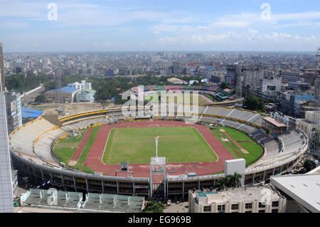 July 2010. Dhaka skyline, Bangabandhu National Stadium in Dhaka . Stock Photo