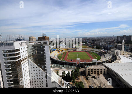 July 2010. Dhaka skyline, Bangabandhu National Stadium in Dhaka . Stock Photo