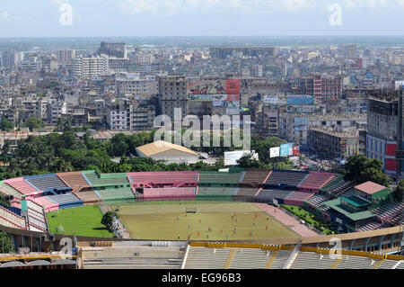 July 2010. Dhaka skyline, Bangabandhu National Stadium in Dhaka . Stock Photo