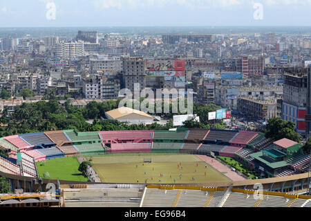 July 2010. Dhaka skyline, Bangabandhu National Stadium in Dhaka . Stock Photo